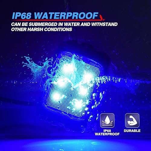 Miniatura 8 de MICTUNING C3 - Luces de roca LED extensibles RGBW con control inalámbrico, 12 cápsulas, luces subterráneas multicolor con aplicación Bluetooth y