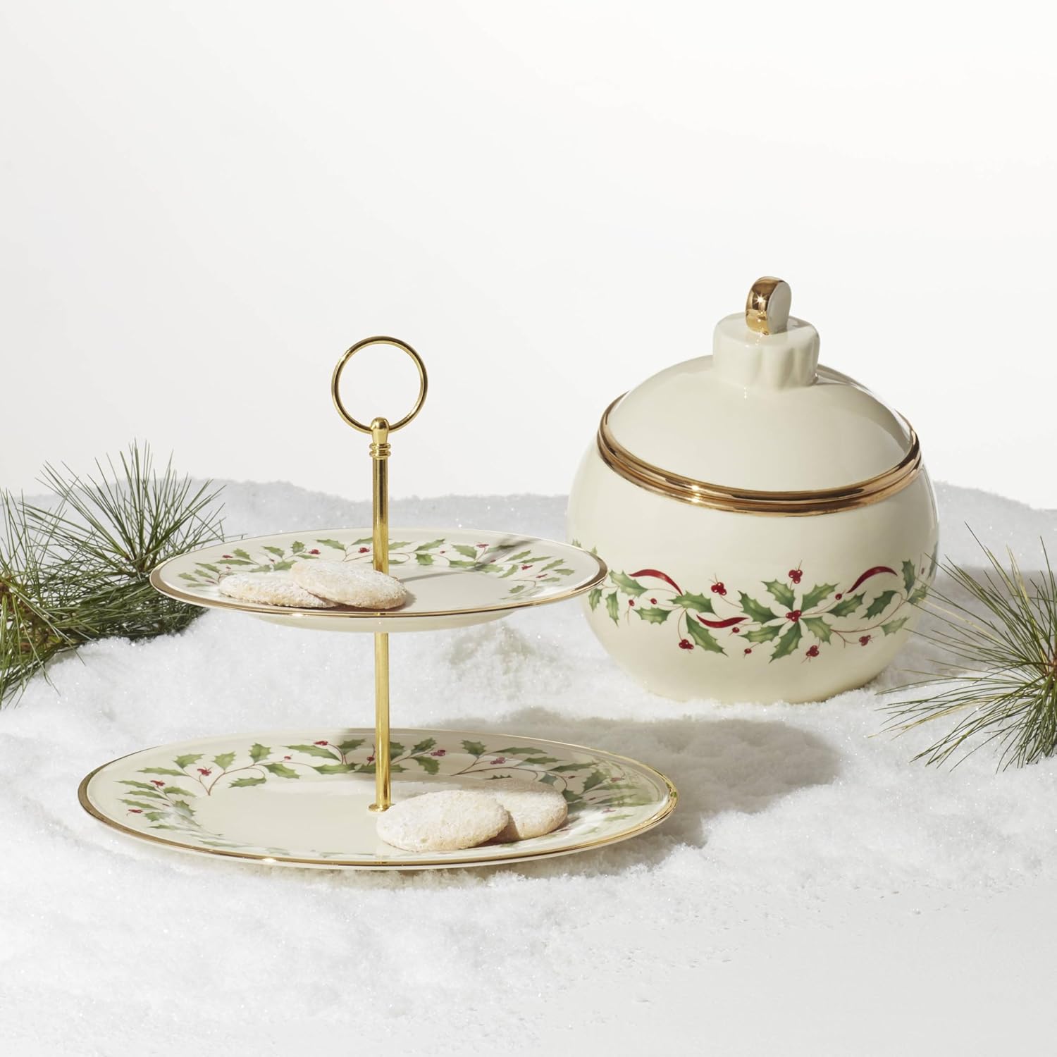 Lenox 892541 Holiday Ornament Cookie Jar, Christmas Hosting