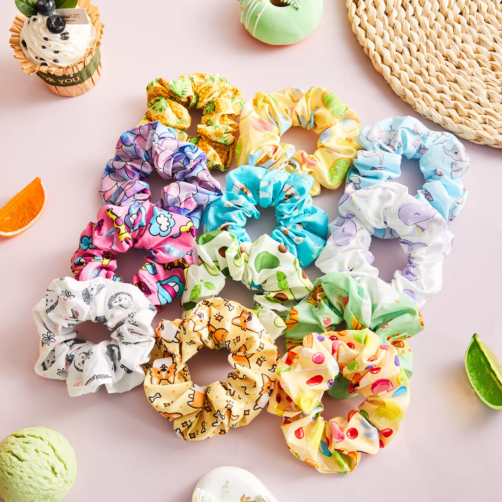 Amazon.com : MTLEE 24 Pcs Hair Scrunchies Unicorn Rainbow  display picture 3