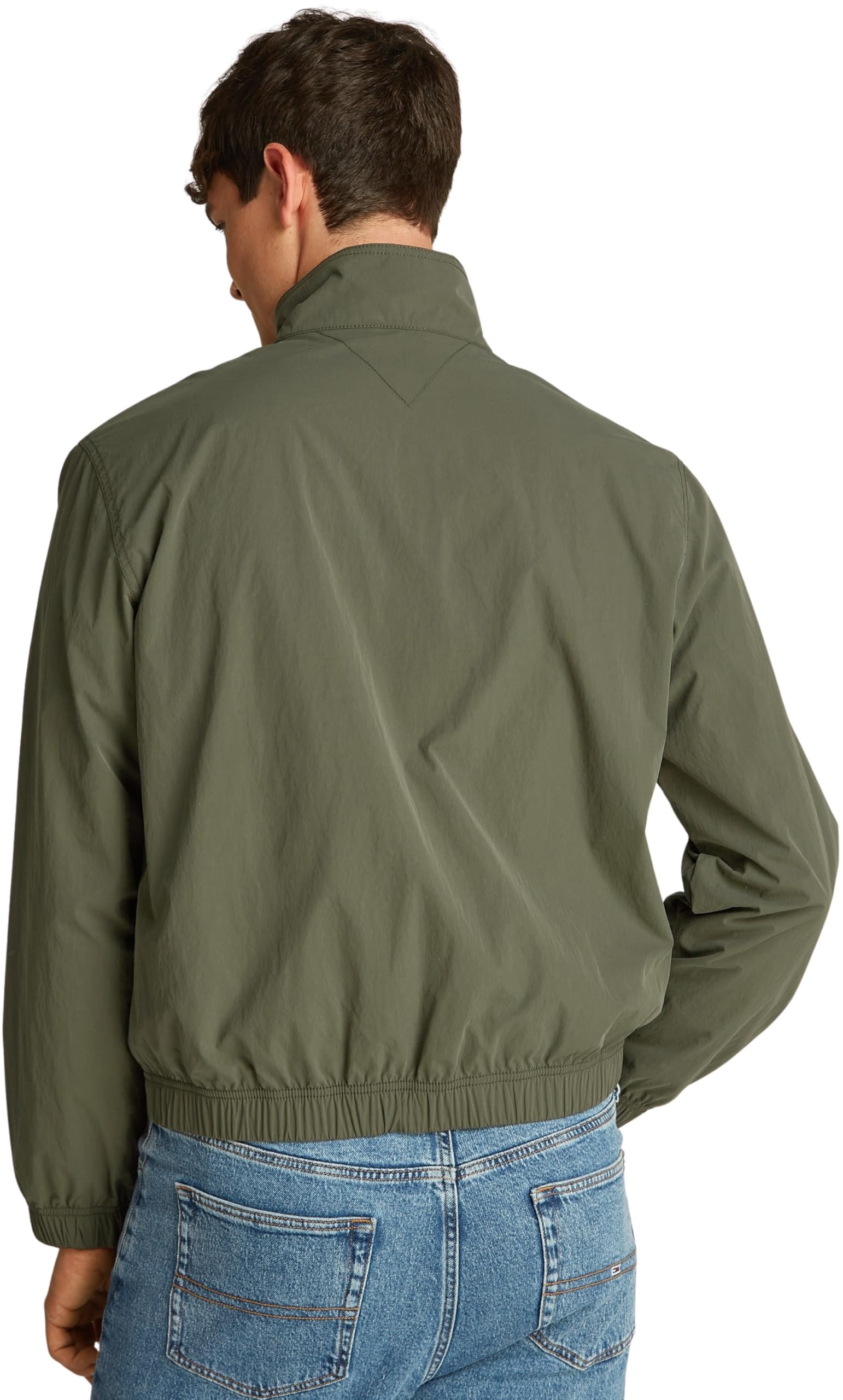 Tommy Jeans Herren Windbreaker Jacke Essential Stehkragen, Grün (Fatigue Green), S – Ansicht 2