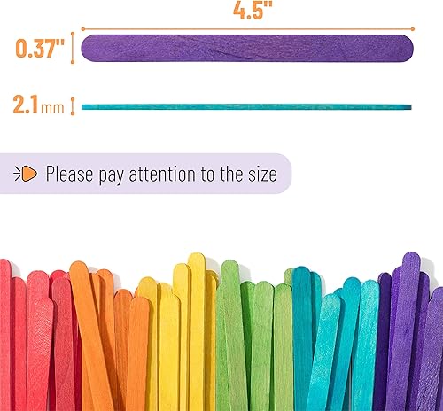 Miniatura 3 de Mr. Pen - Palitos de paletas de colores, paquete de 500 unidades, 4.5 pulgadas, palitos para manualidades, palitos para manualidades, palitos de