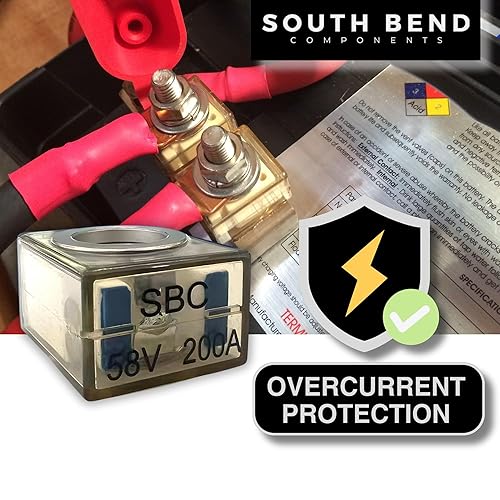 Miniatura 17 de South Bend Components Paquete combinado de fusible de batería de 250 A (MRBF) y bloque de terminales, 58 V CC máximo, IP66, protección contra