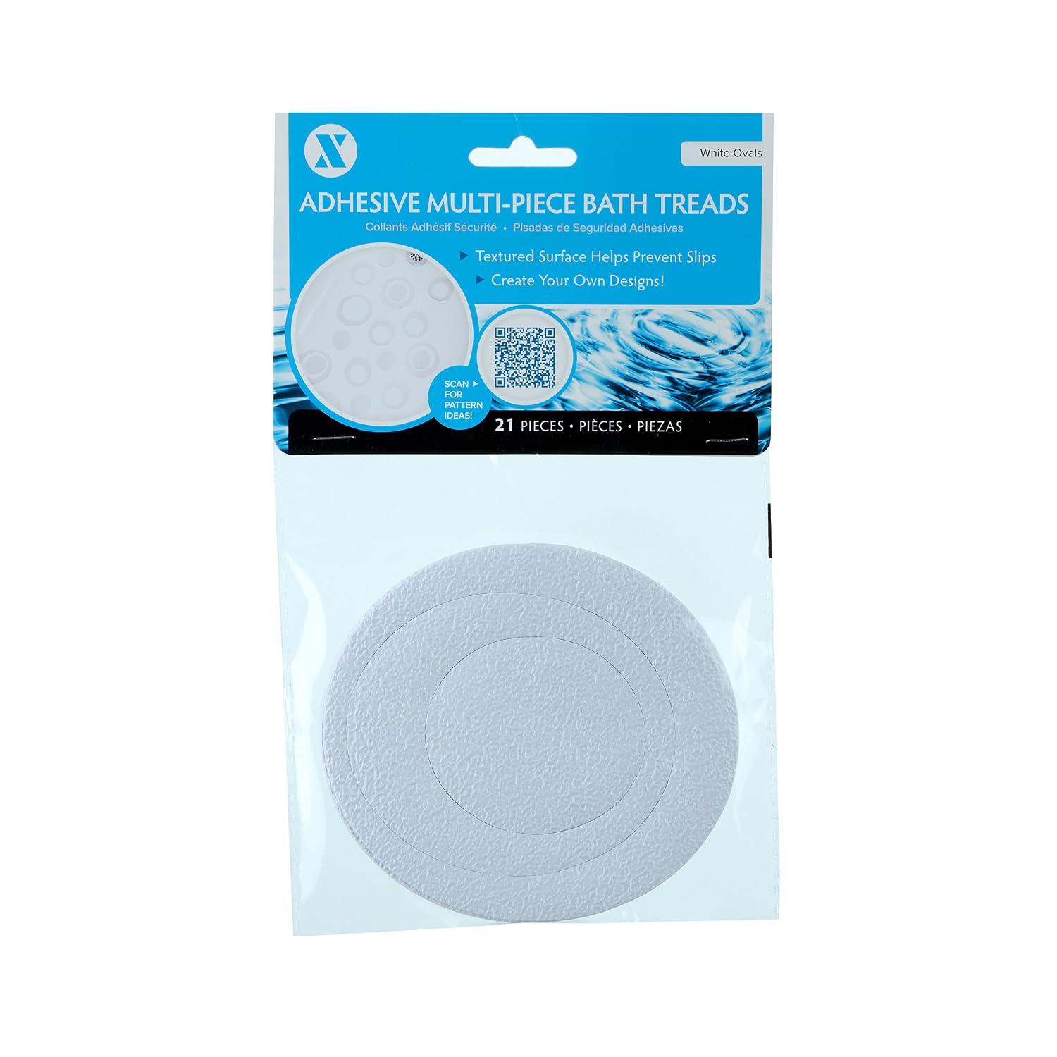 Adhesive Oval Bath Treads - White