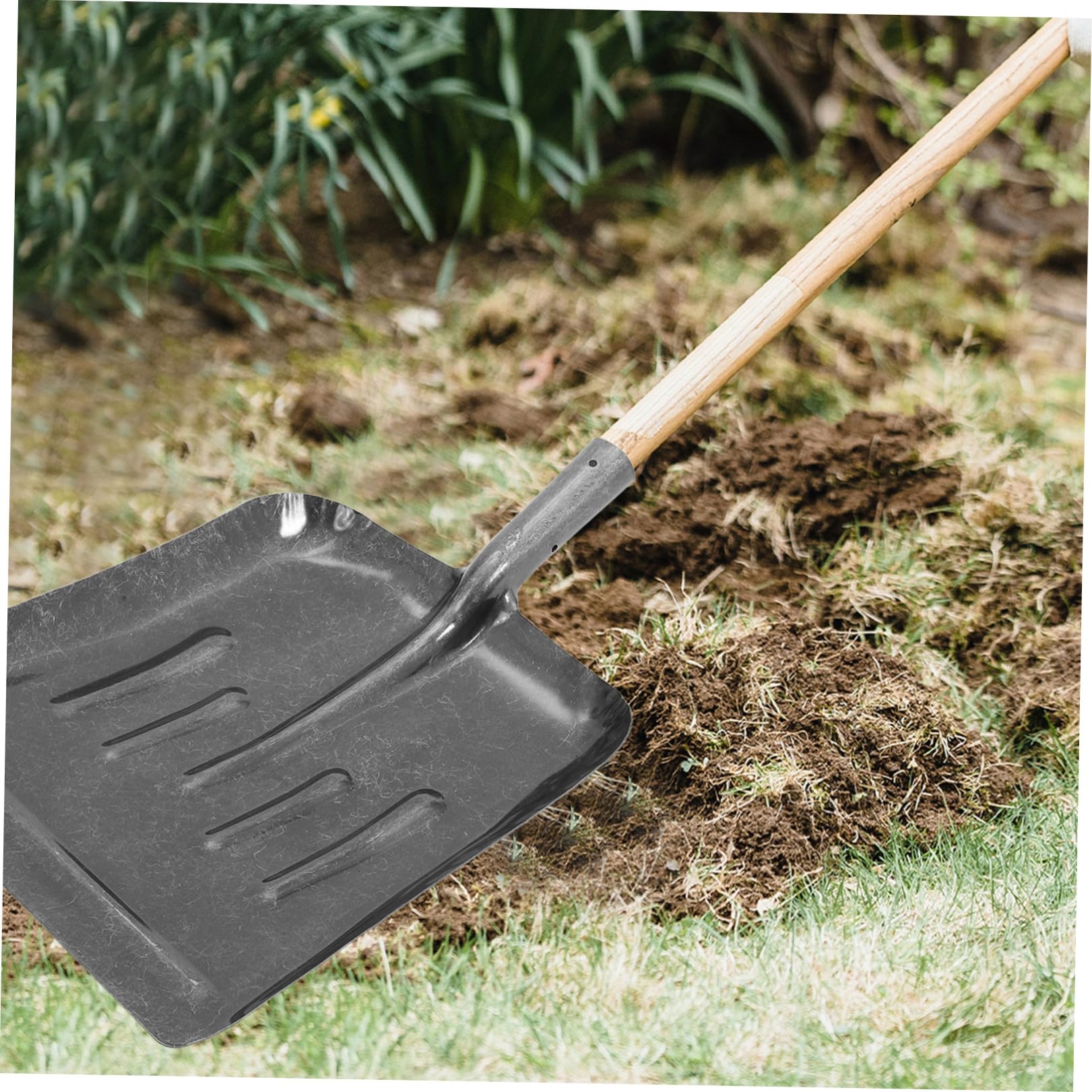 Mipcase Pala Tamizadora Pala de Mano de Jardín para Gallineros y Huertos de Acero al Manganeso Superficie Antideslizante y Mango Ergonómico