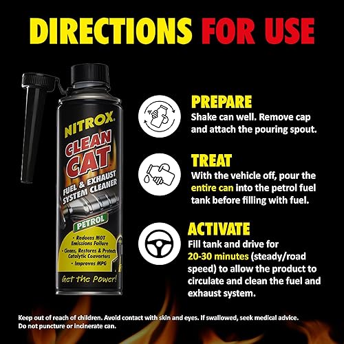 Miniatura 5 de Nitrox Limpiador de convertidor catalítico, 17 onzas líquidas, limpiador de sistema de combustible y escape Clean Cat para motores de gasolina