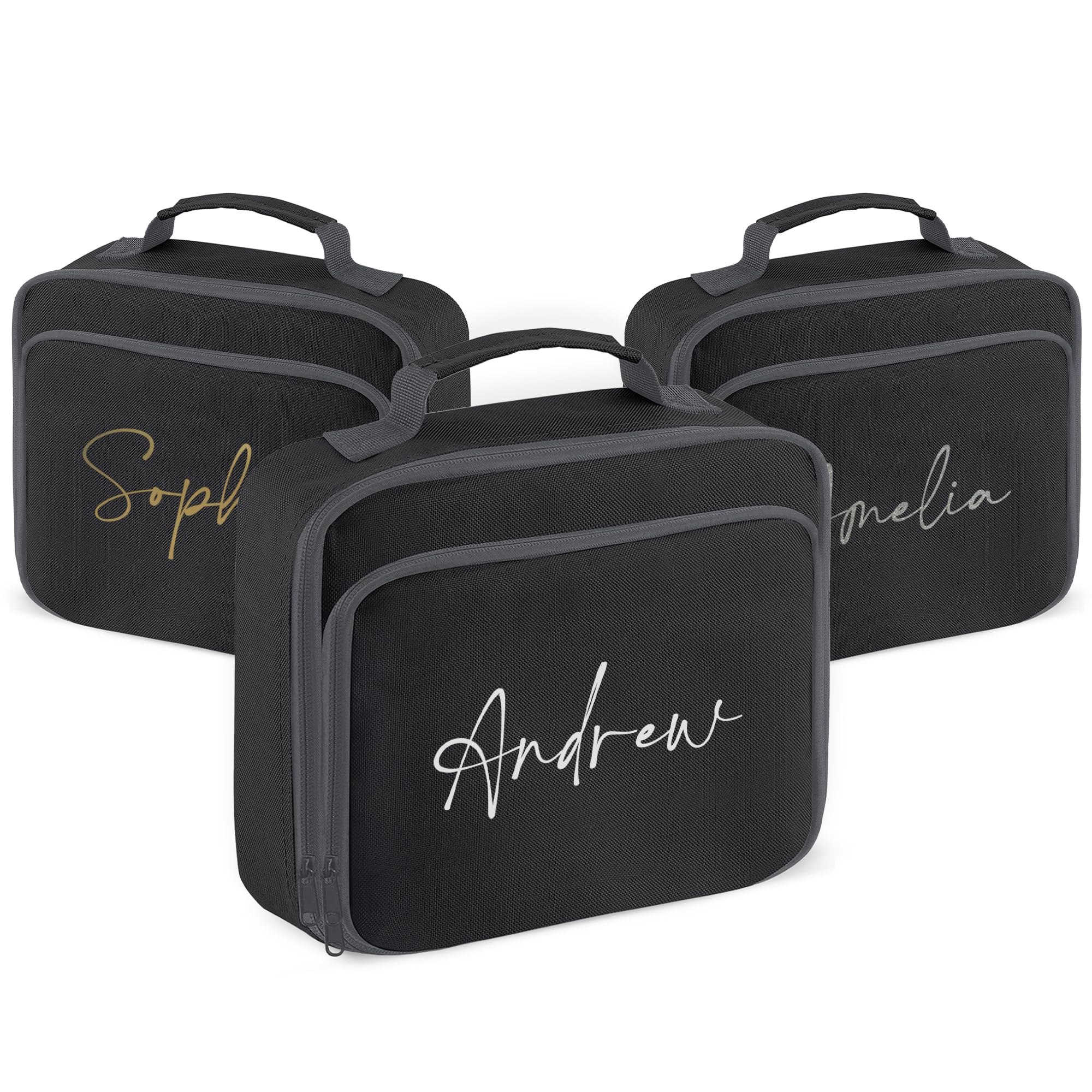Personalised Lunch Bag with Custom Name Superhero Font Insulated Lunch Box for Kids Boys Girls Adults School Work Office Travel Meal Prep Food Storage Reusable Lunch Tote for Sports Gym Picnic