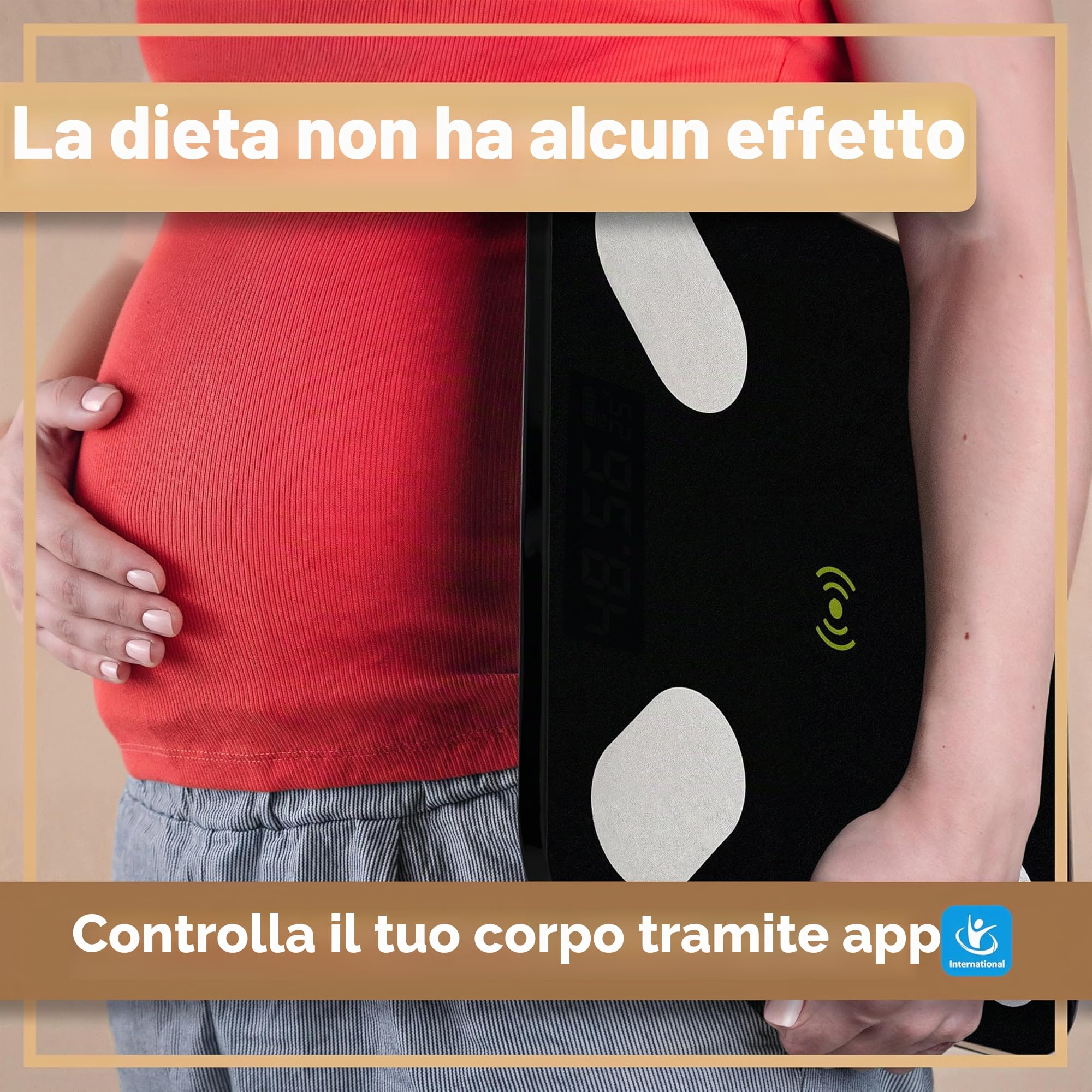 Retoo Bilancia Pesapersone digitale Bluetooth per il grasso corporeo con bilancia analisi del corpo, in vetro temperato, con App iOS e Android, bilancia intelligente per massa muscolare