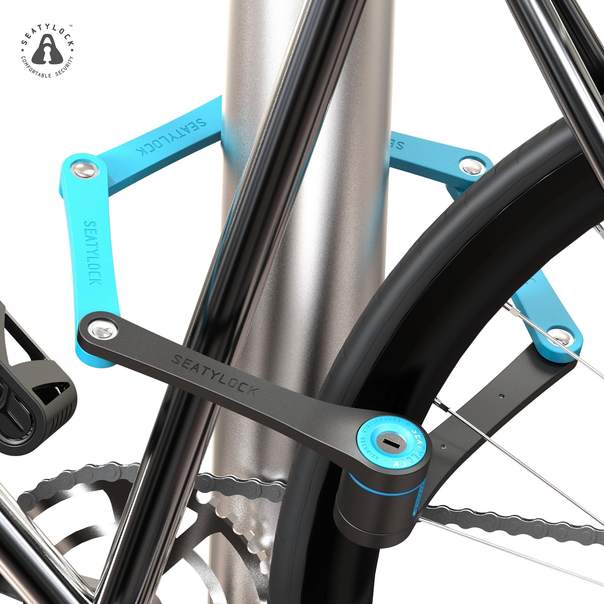 FoldyLock - Lucchetto compatto pieghevole per bicicletta, pluripremiato, leggero, ad alta sicurezza, antifurto, con chiave e custodia, 85 cm