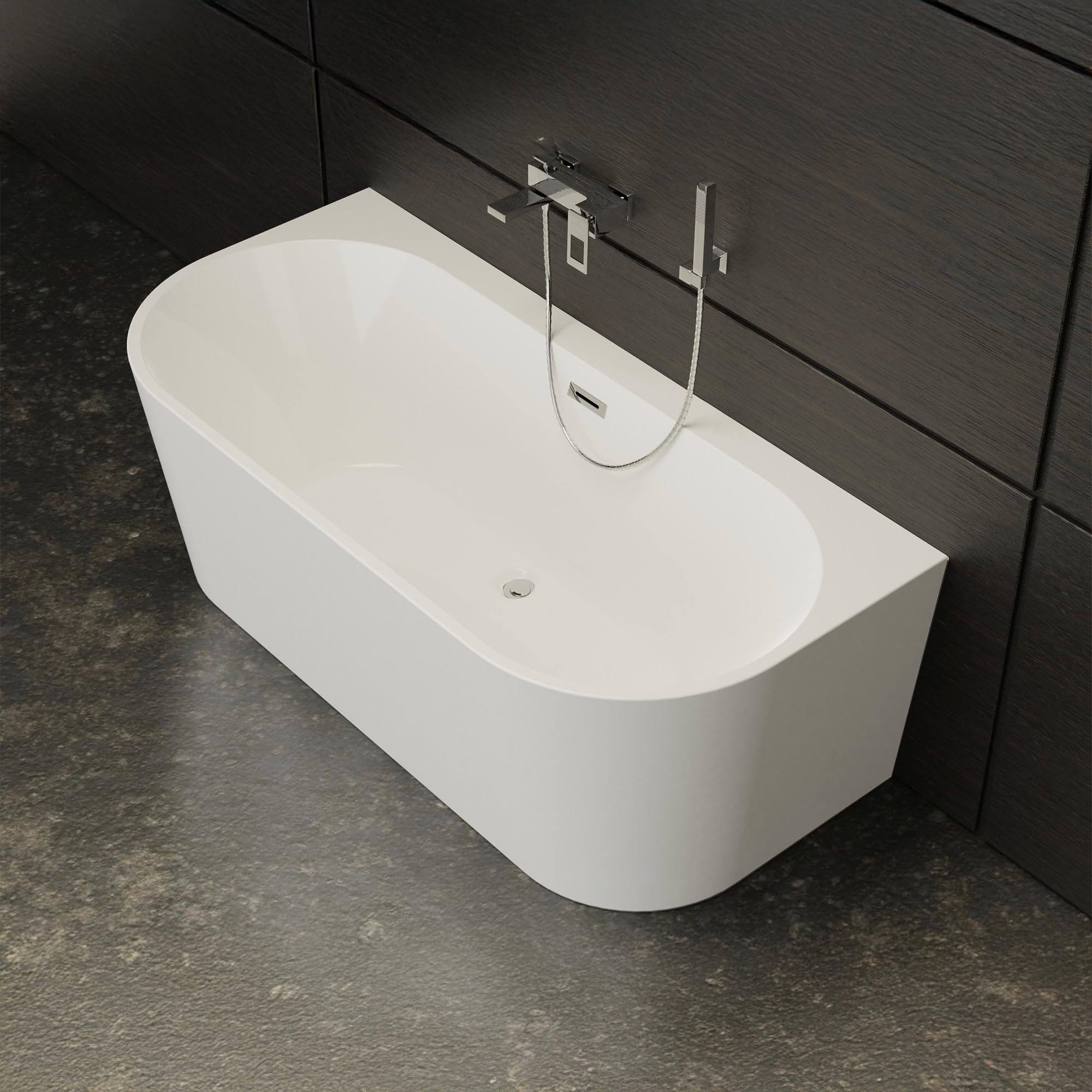 SPALINA NAOS - Bañera Semi-exenta Mural NAOS L. 170 x l. 80 cm