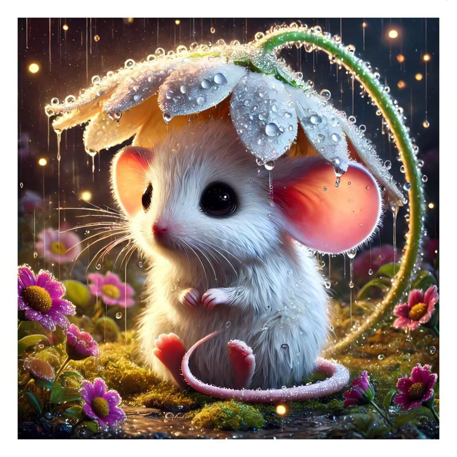 5D DIY diamentowe malowanie sztuka kompletny zestaw, kwiat Mickey w deszczowe dni dorośli diamentowe malowanie zestaw do malowania diamentami ścieg krzyżykowy haft malarstwo dom dekoracja ścienna