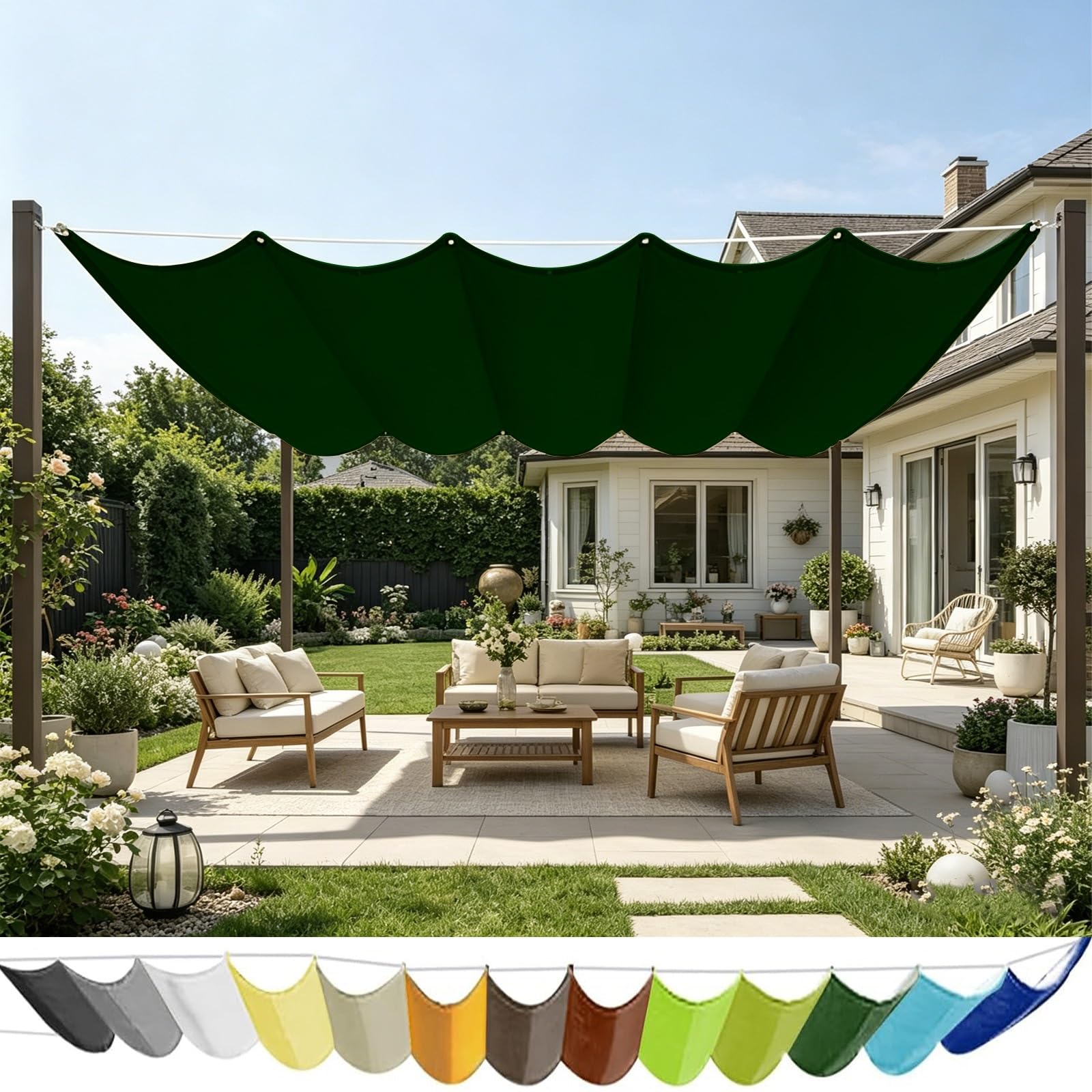 Voiles d'ombrage imperméable rétractable contre la pluie et le soleil de terrasse