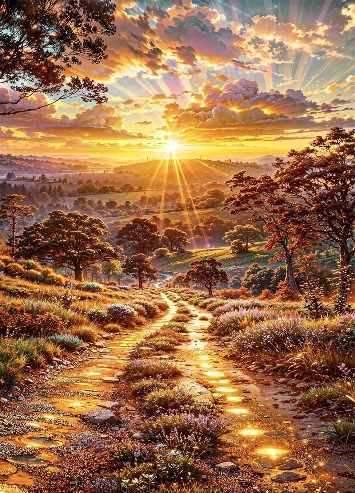 Puzzle 1500 Pezzi per Adulti Alba Campagna, Puzzle Classici 87x57cm, Relax e Riduzione dello Stress, Decorazione Murale Unica