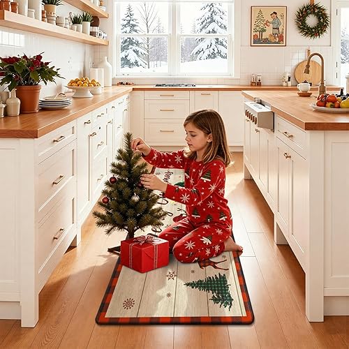 Miniatura 12 de Bsmathom Anti Fatigue Kitchen Rug Set of 2, Cushioned Non Slip Kitchen Rugs and Mats, Pumpkin Kitchen Mats for Floor Set, Waterproof Runner Rug