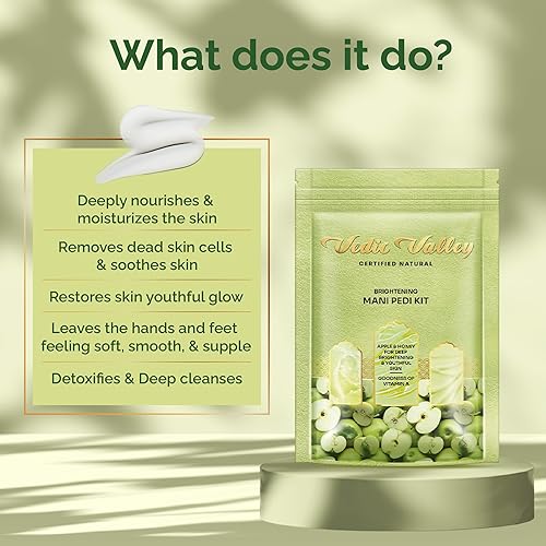 Miniatura 5 de Vedic Valley - Kit de manicura y pedicura - Manzana y miel - 2.65 oz para manos y pies suaves y nutridos juego de spa profesional con remojo,