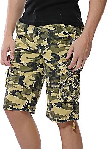 Miniatura 3 de Pantalones cortos cargo de camuflaje para hombre de algodón