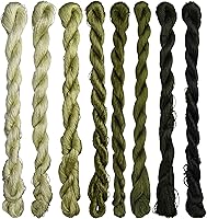 Vista 12 de Hilo de seda 100% natural, hilo de bordado hecho a mano hilo de seda 8 colores 360.9 ft cada uno (61)