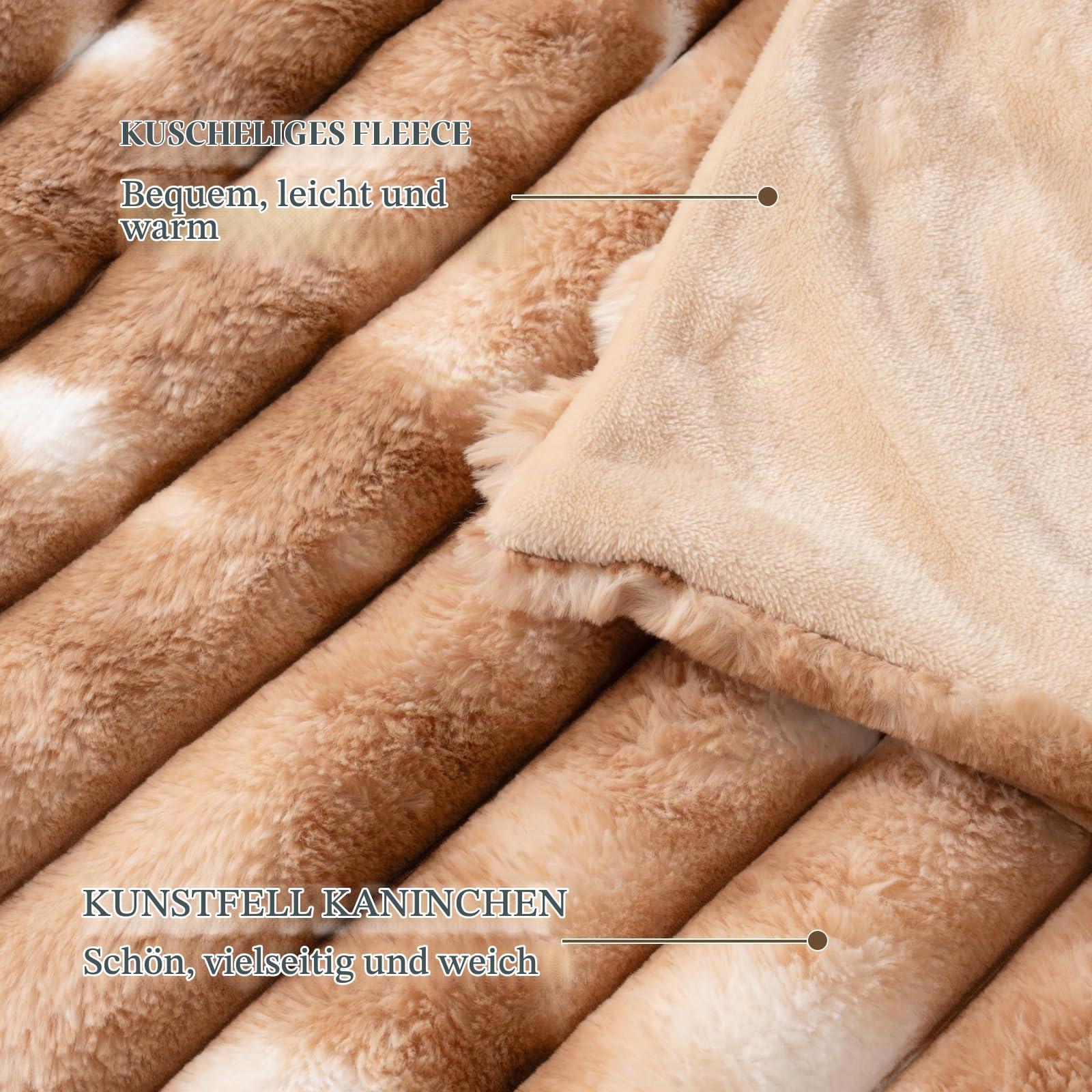 Vamcheer Kuscheldecke 230 × 230 cm, Extra Weich & Warm