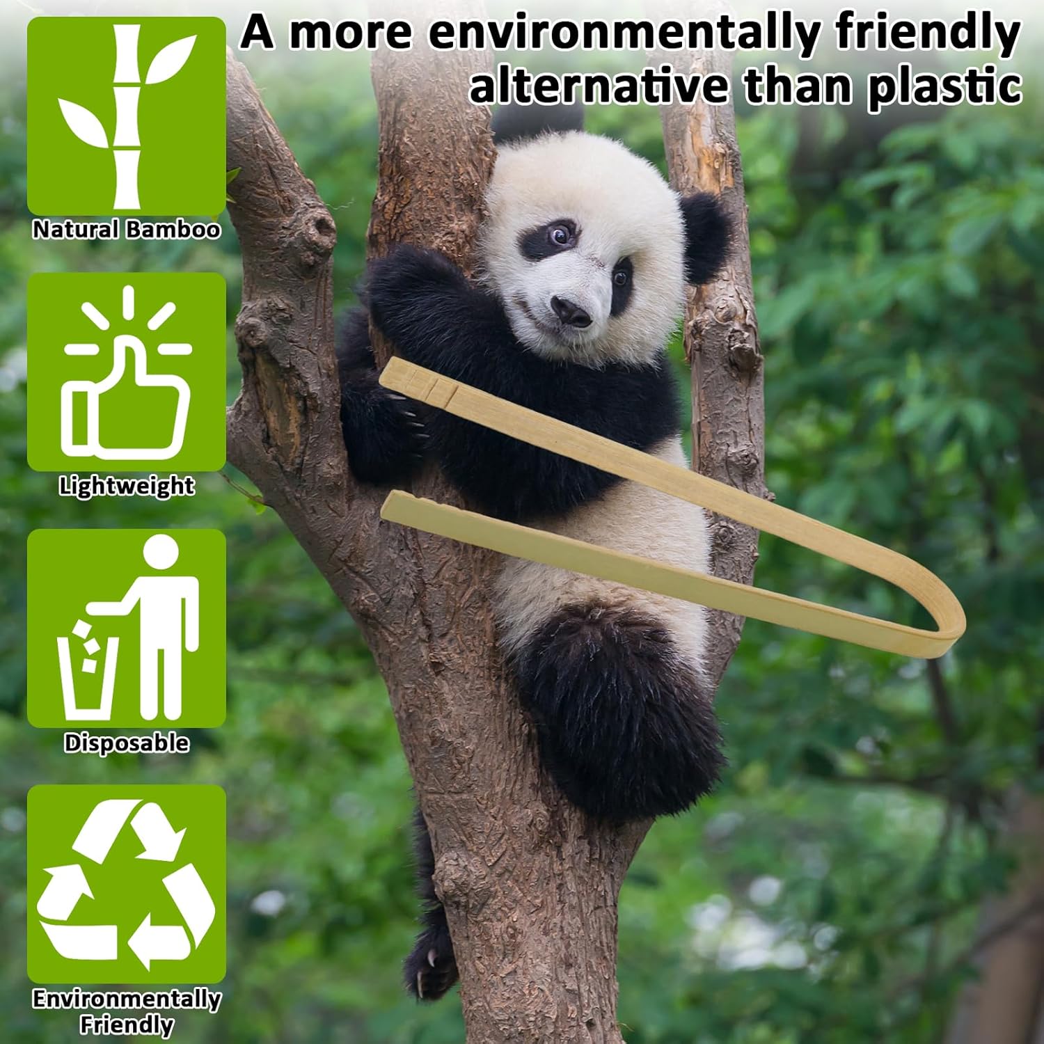 Acrux7 200 PCS Mini Bamboo Tongs 6 Inch Disposable Serving Tong Small Wooden Tongs for Charcuterie Board Catering Buffet Home Toaster