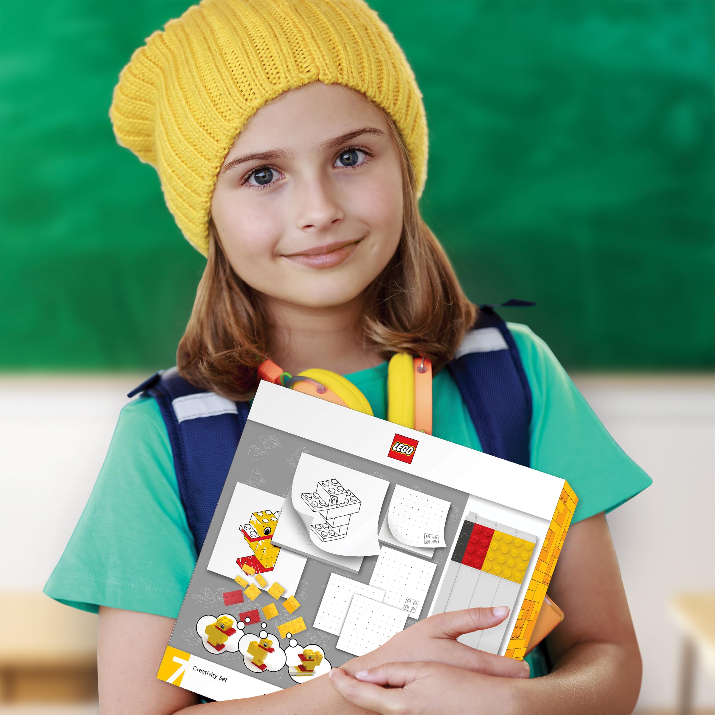 Lego Stationery Creativity Set with Duck Building Toy (53466) Includes 2 Sticky Note Pads, 1 Gel Pen, 3 Markers & a 10 Piece Duck Building Toy, Gift for Fans of Drawing and Stationery