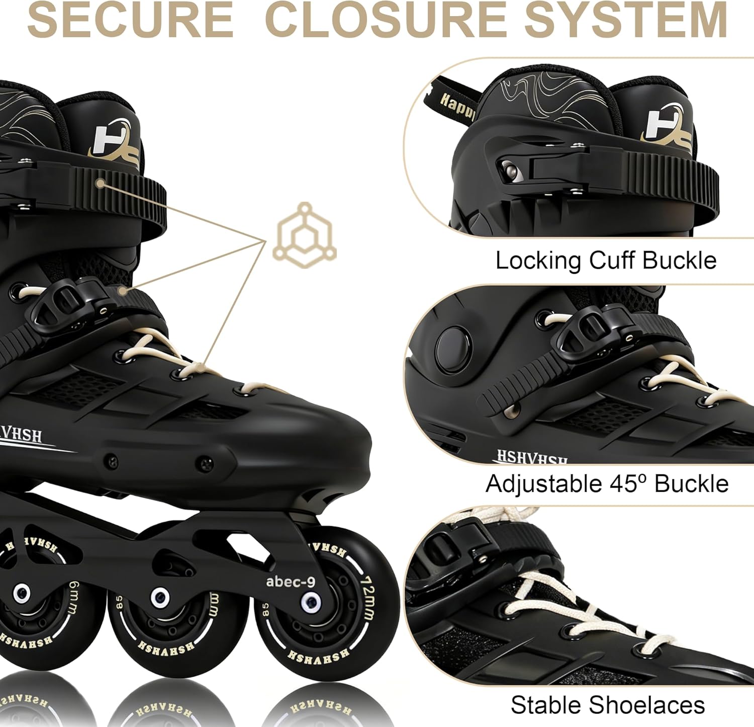 Inline Skates for Male Female, Performance Fitness Roller Skates Blades for Women Men, Professional Skates for Unisex, Outdoor & Indoor