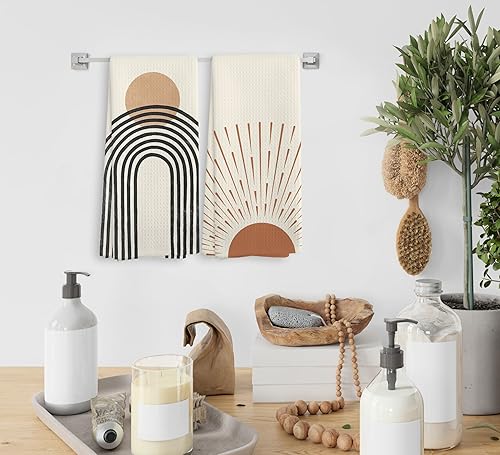 Miniatura 4 de Juego de 2 paños de cocina y paños de cocina y paños de cocina bohemios absorbentes para baño, regalos bohemios para mujeres y niñas, 16 x 24