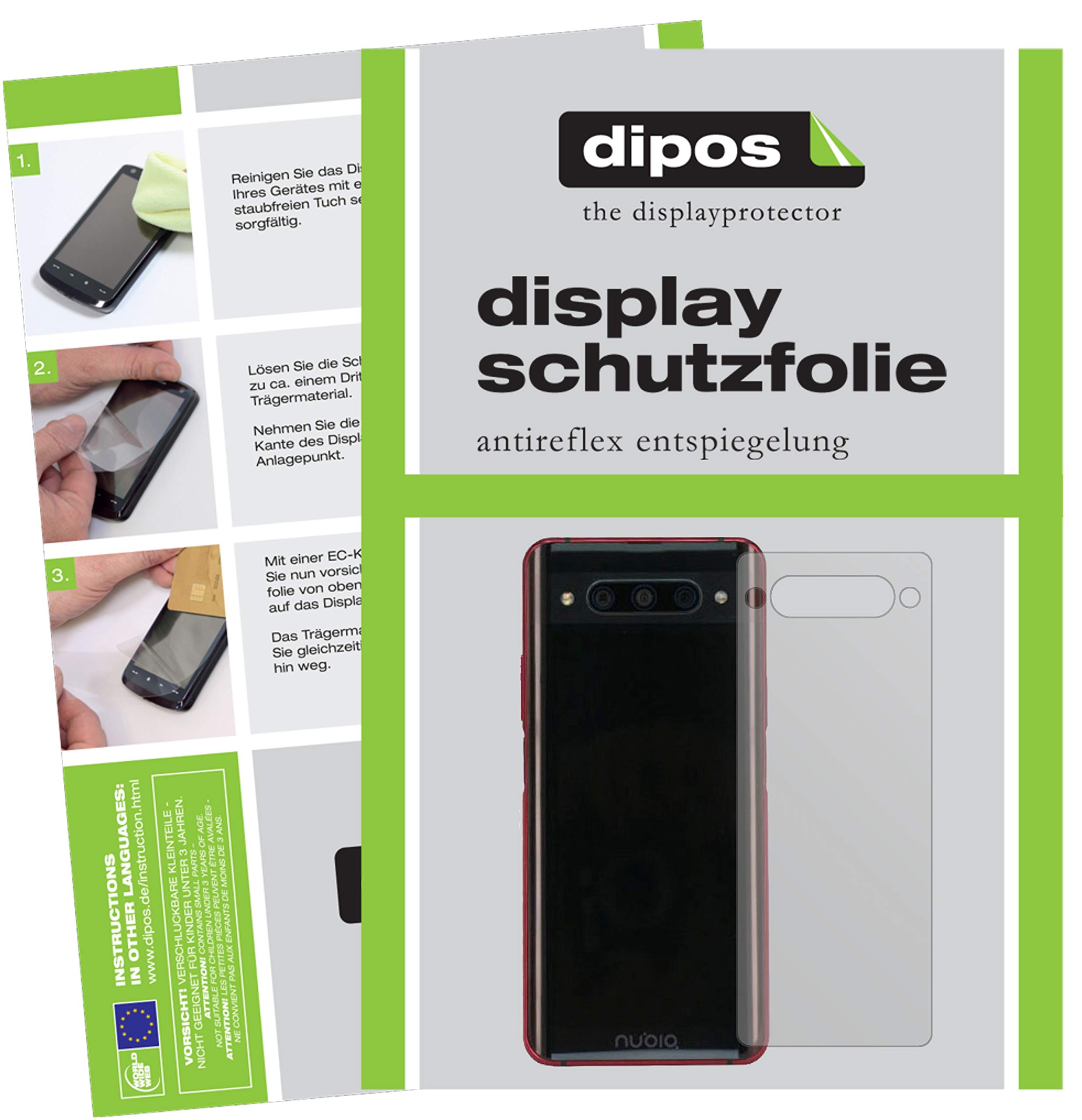 Dipos Pellicola Protettiva Antiriflesso Per ZTE Nubia M2 – Confezione Da 2, Opaca E Anti-impronta, Made In Germany - 2