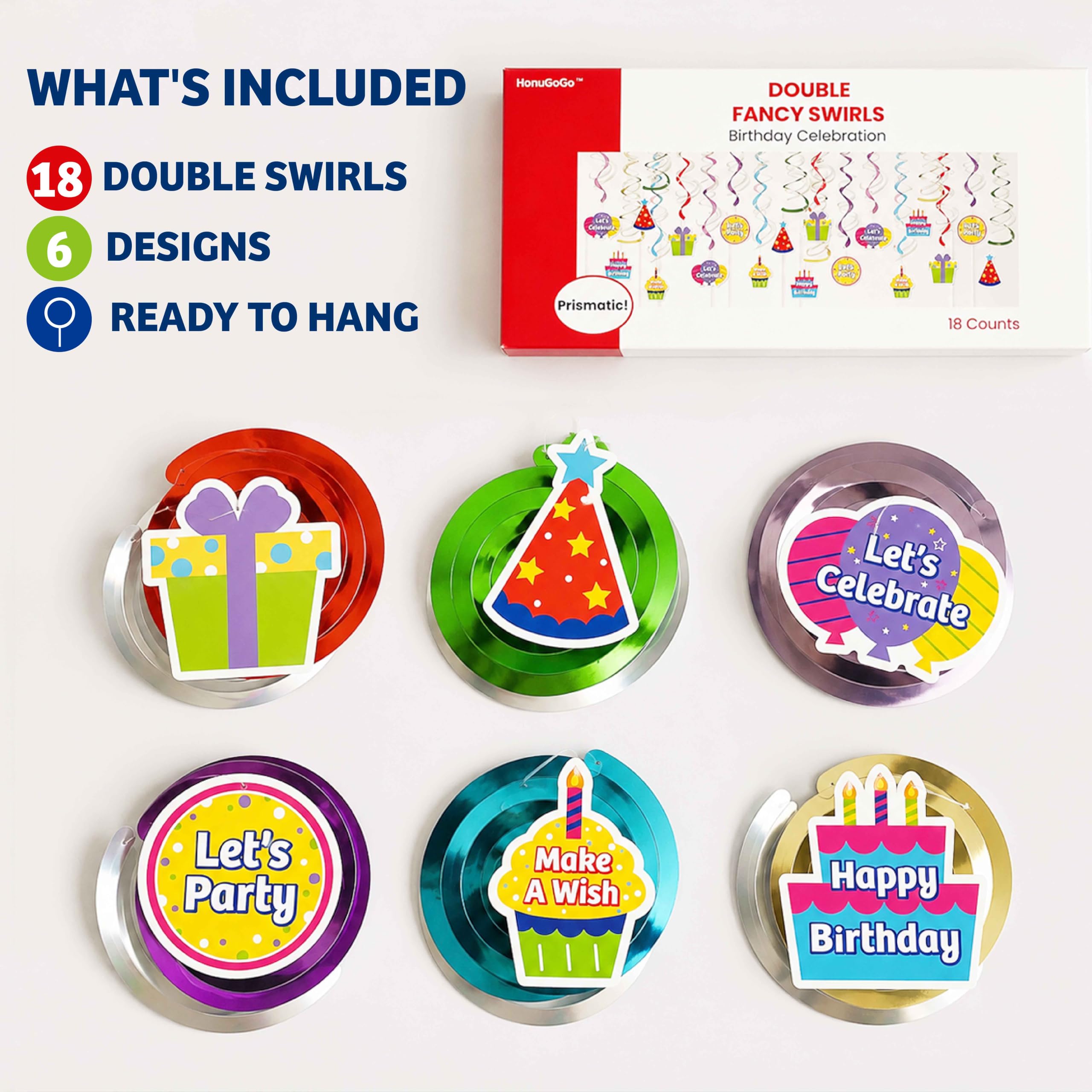 Happy Birthday Streamers - 18 Piece Set -3 Happy Birthday Streamers - 18 Piece Set -3
