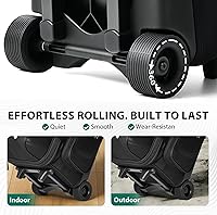 Vista 4 de Bolsa de bolos de doble rodillo para 2 bolas con compartimento separado para zapatos de boliche (hasta talla 15 de hombre de EE. UU.) y bolsillo