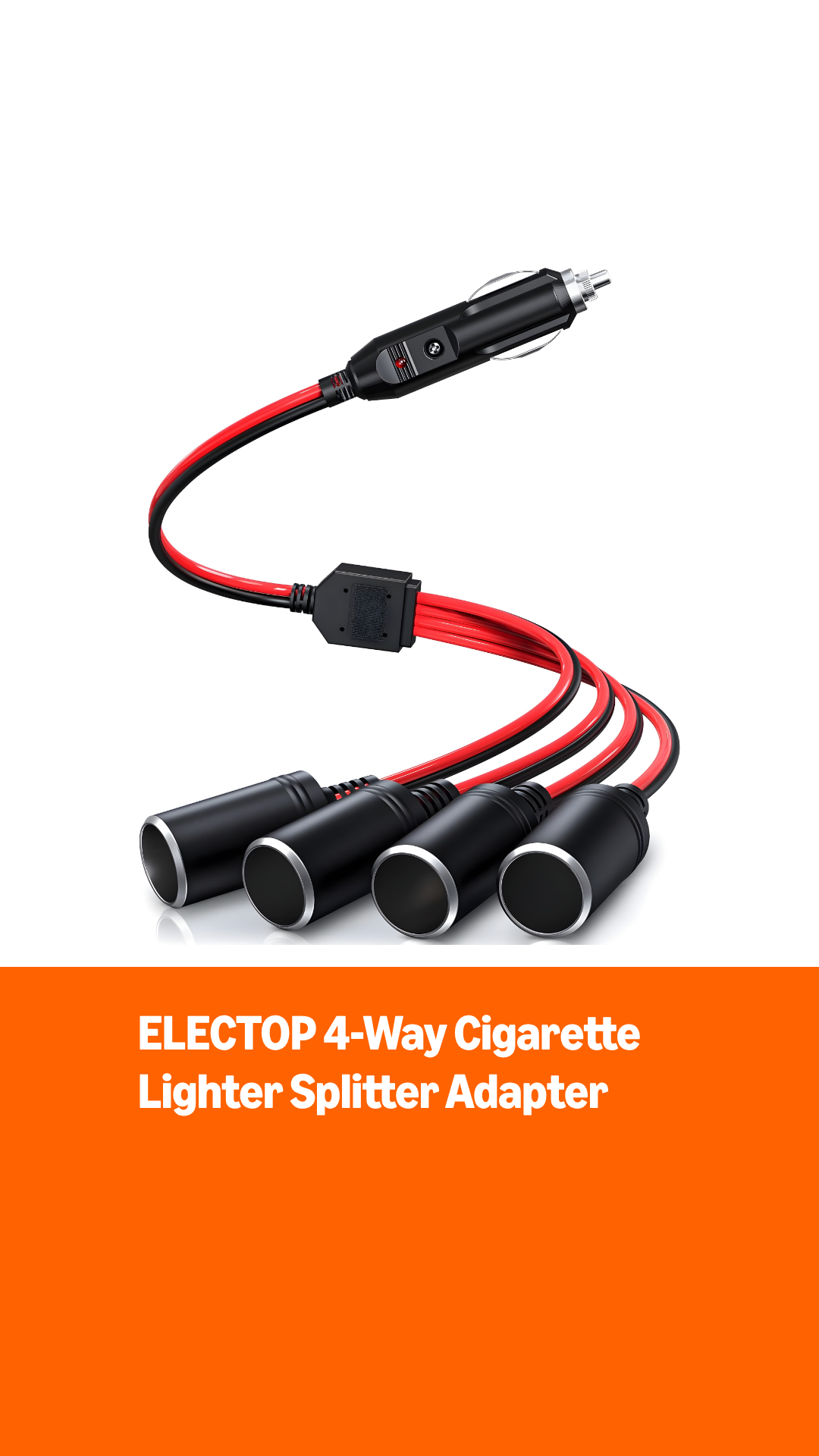 4 way cigarette lighter adapter MobileSpec MS211USBBL 12V 4-Way and USB 24V Fast Charger Three Cigarette Lighter Socket 4 USB Ports ON/OFF Switch for Each Port LED Voltage Display Replaceable 10A Fuse Each USB Port is 2.4A Max (Total 3.1A Max) Safe design Designed with replaceable 10a fuse and bold pure copper wire Wagan 4-Way 12V Automotive Socket