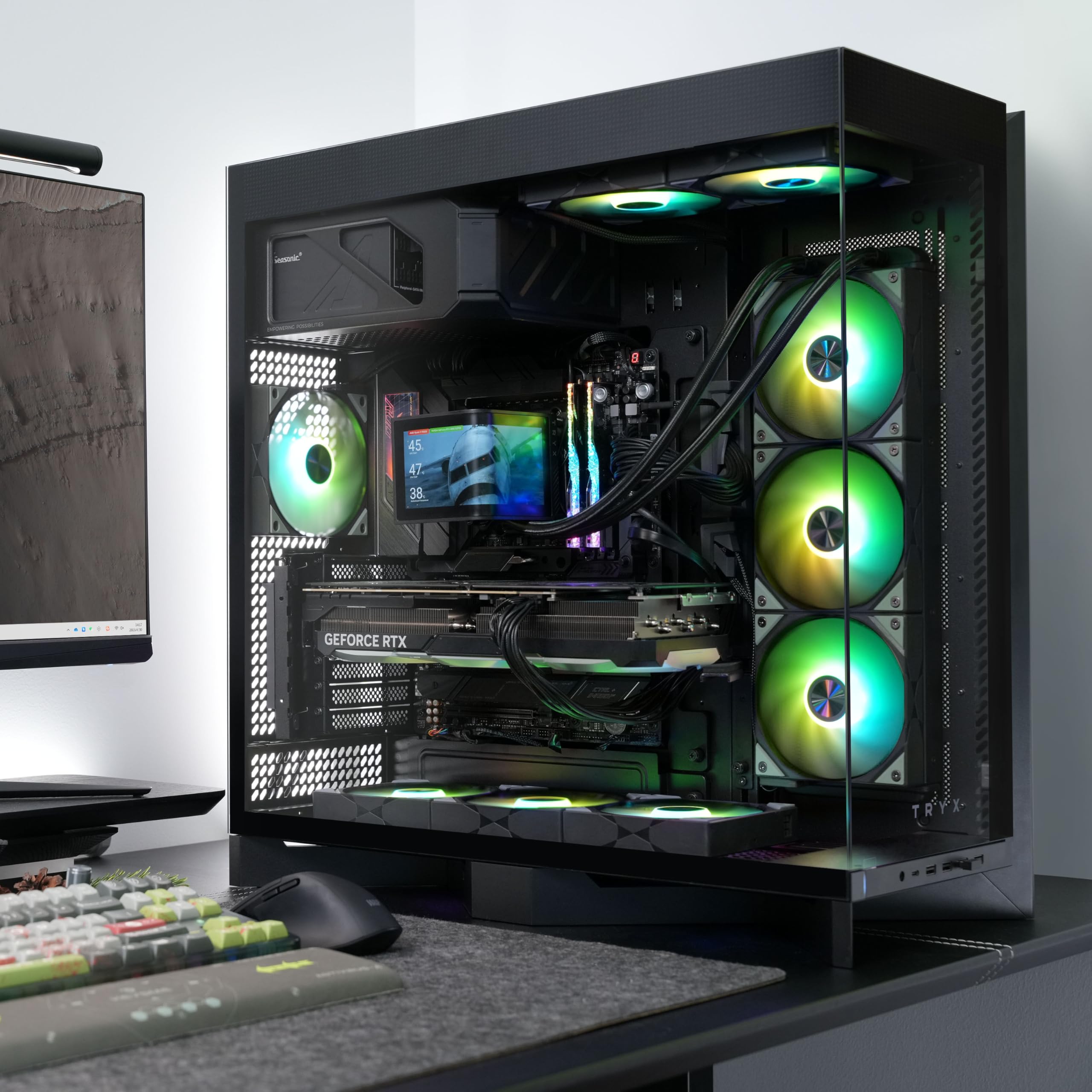 TRYX ROTA SL ARGB 120 Lama Inversa Nera – Ventola RGB PWM da 120mm in confezione da 3 per case PC e radiatori, collegamento a catena con cavo magnetico