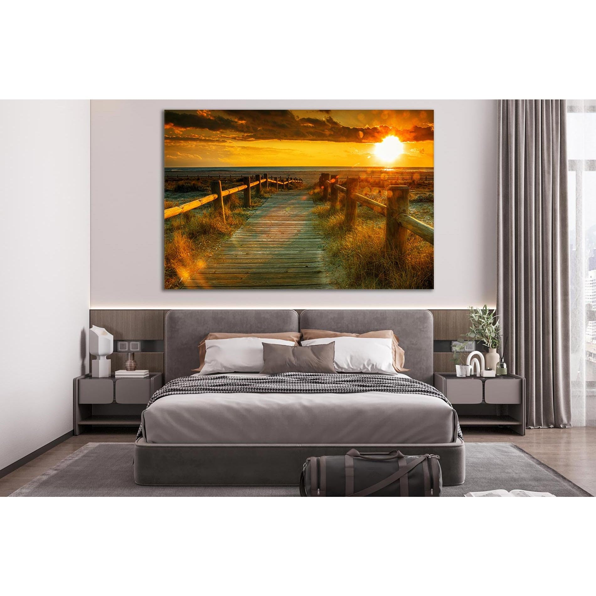 Toile Sunset Beach ZELLART 90 x 60 cm pour illuminer un mur sombre - 3