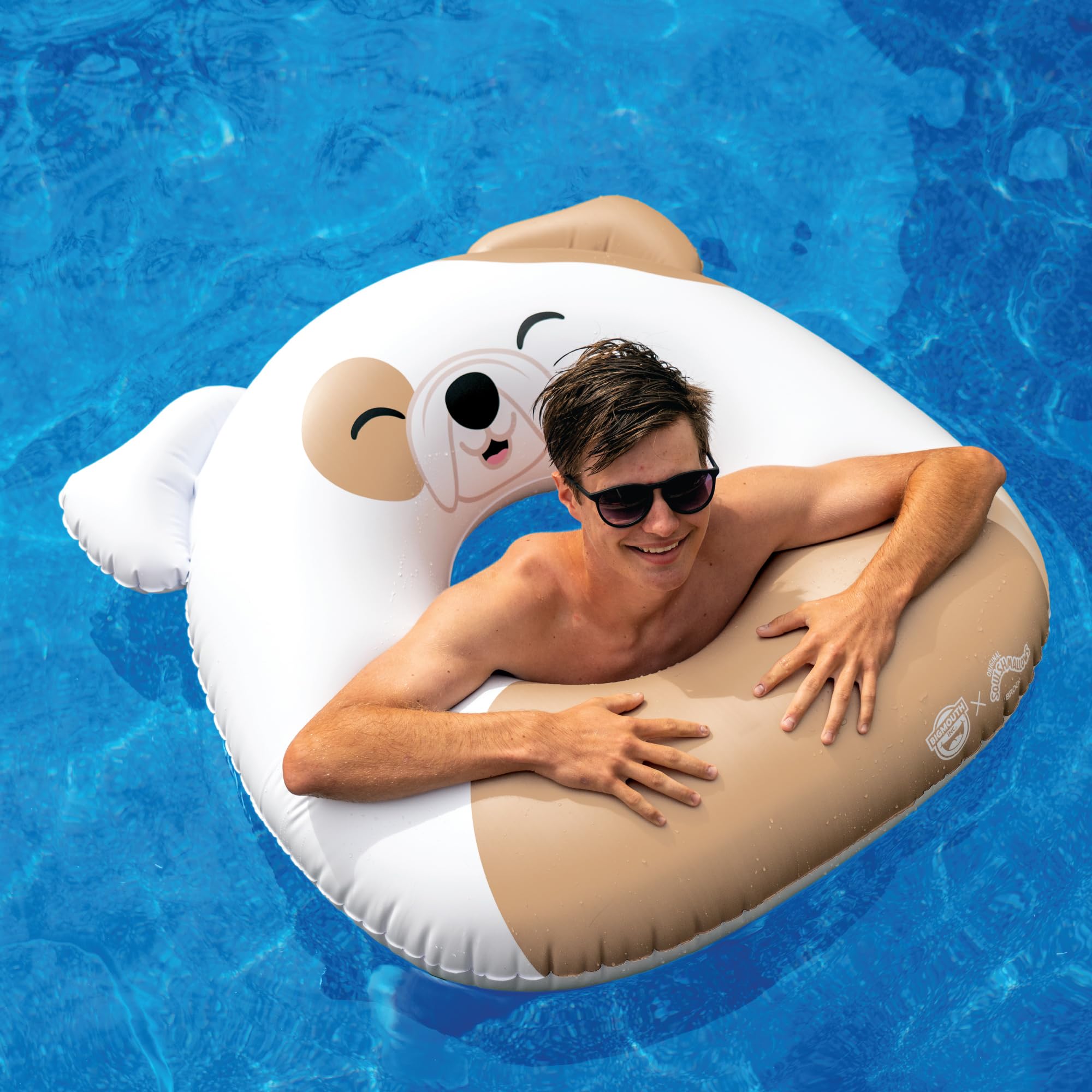 BigMouth x Squishmallows Squishmallows Brock The Bulldog 36 Inch Ring Pool Float – Collectible Inflatable for Relaxing and Splashing – Soft, Durable, and Easy to Inflate