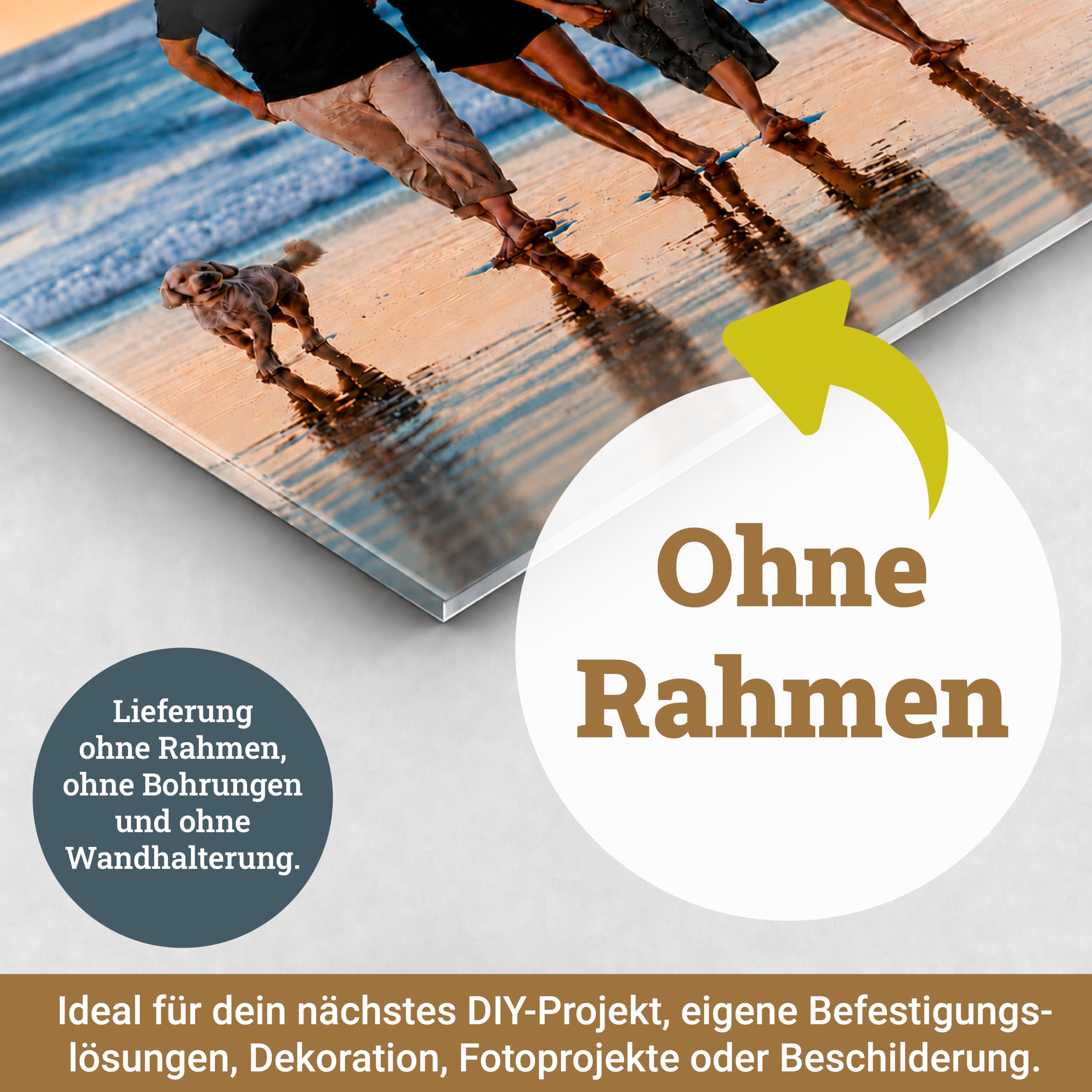 WANDURLAUB - Acrylglas Bild personalisiert 60x50 cm – ohne Rahmen | Eigenes Foto auf Acrylglas – ohne Rahmen und ohne Montagematerial, geeignet für DIY-Rahmen, Deko oder Werbebeschilderung