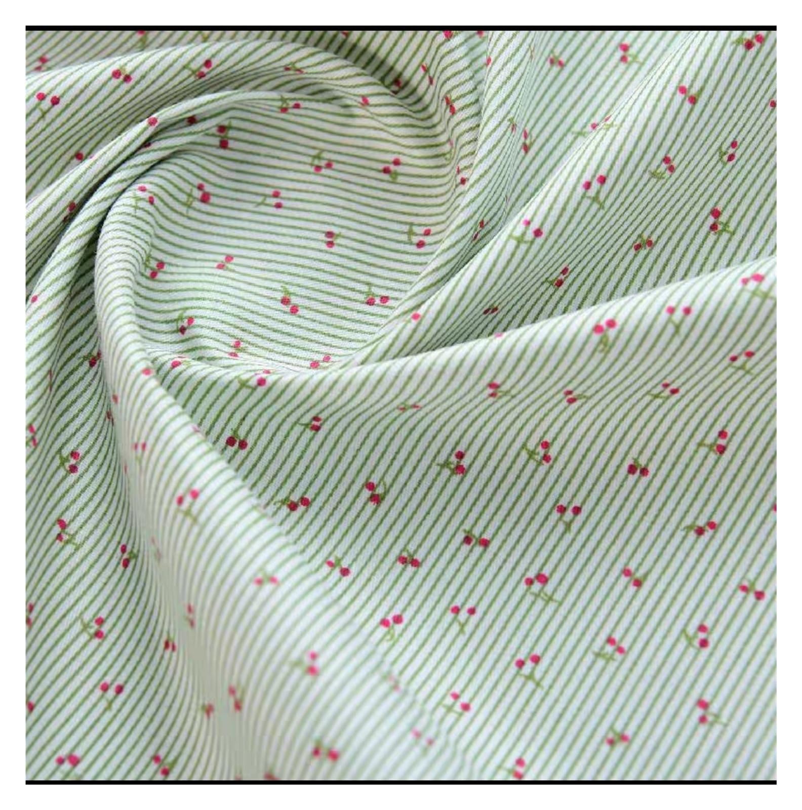 Quilting Cotton, Cotton Fabric 40s Poplin Floral Print 160x50cm(Color7)
