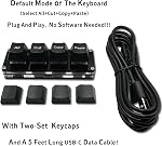 BTXETUEL Mini 4-Key Sélectionner-tout Couper Copier Pâte Macro Pad Ctrl A X C V Raccourci un clavier main RGB Clavier mécanique jeu OSU Clavier programmable pour le travail et le jeu. (Noir)