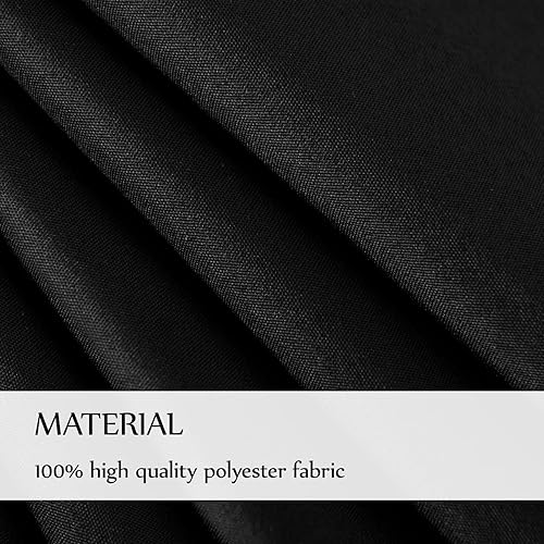 Miniatura 5 de Paquete de 2 manteles rectangulares color negro, 60120 pulgadas, resistente a las manchas y lavable, mantel decorativo de poliéster para mesa de