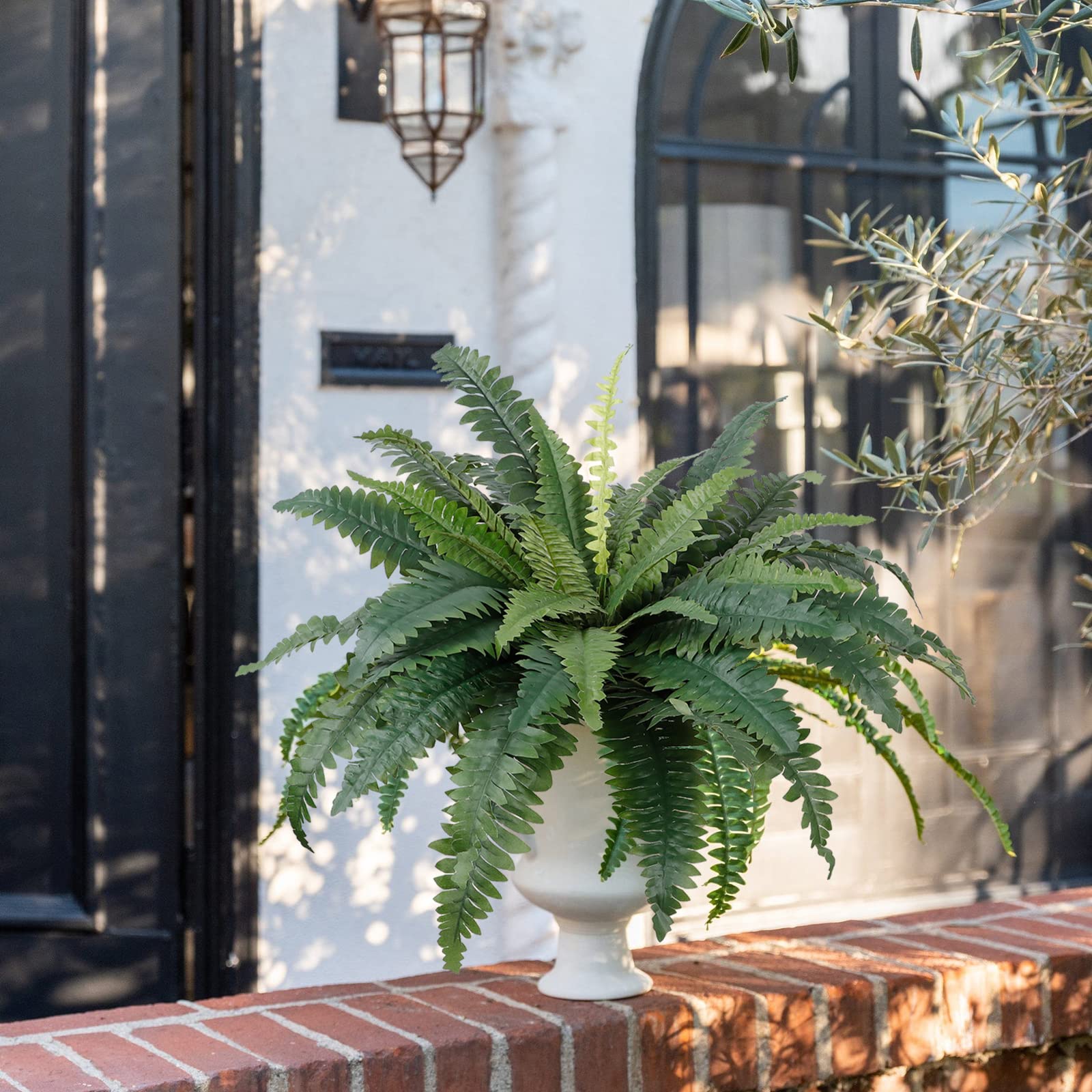 LOMOHOO 30in Artificial Ferns for Outdoors 2 Large Boston Fern Plant Indoor Faux Bush Plant for Indoors Home Garden Windowsill Farmhouse Garden Decor - Image 4