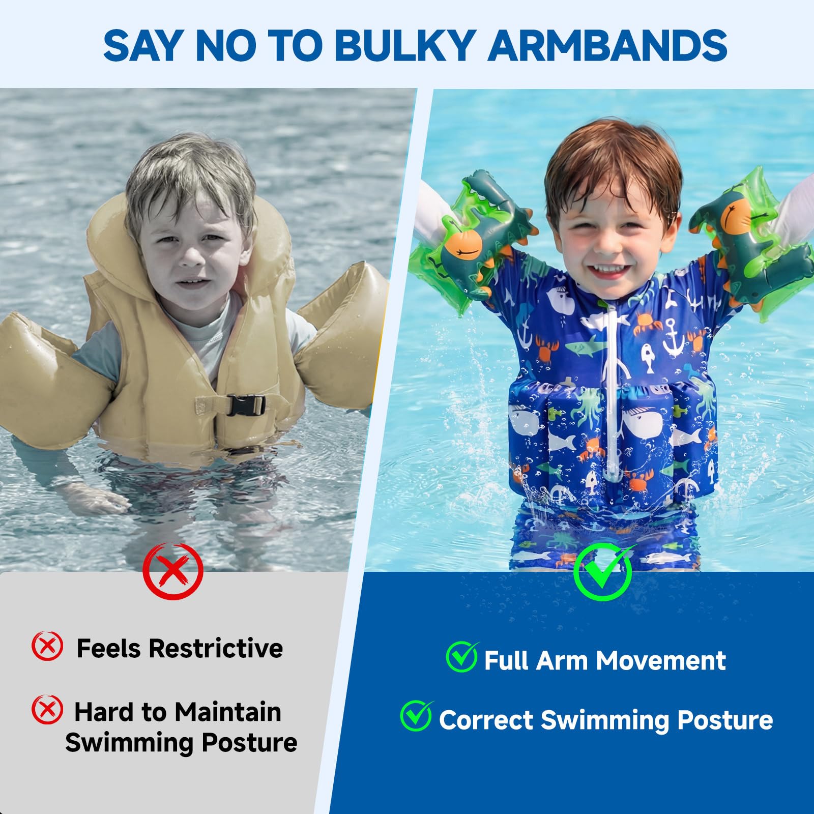 Maillot de bain pour bébé fille garçon avec flottaison pour enfant - Aide à la natation - Maillot de bain une pièce