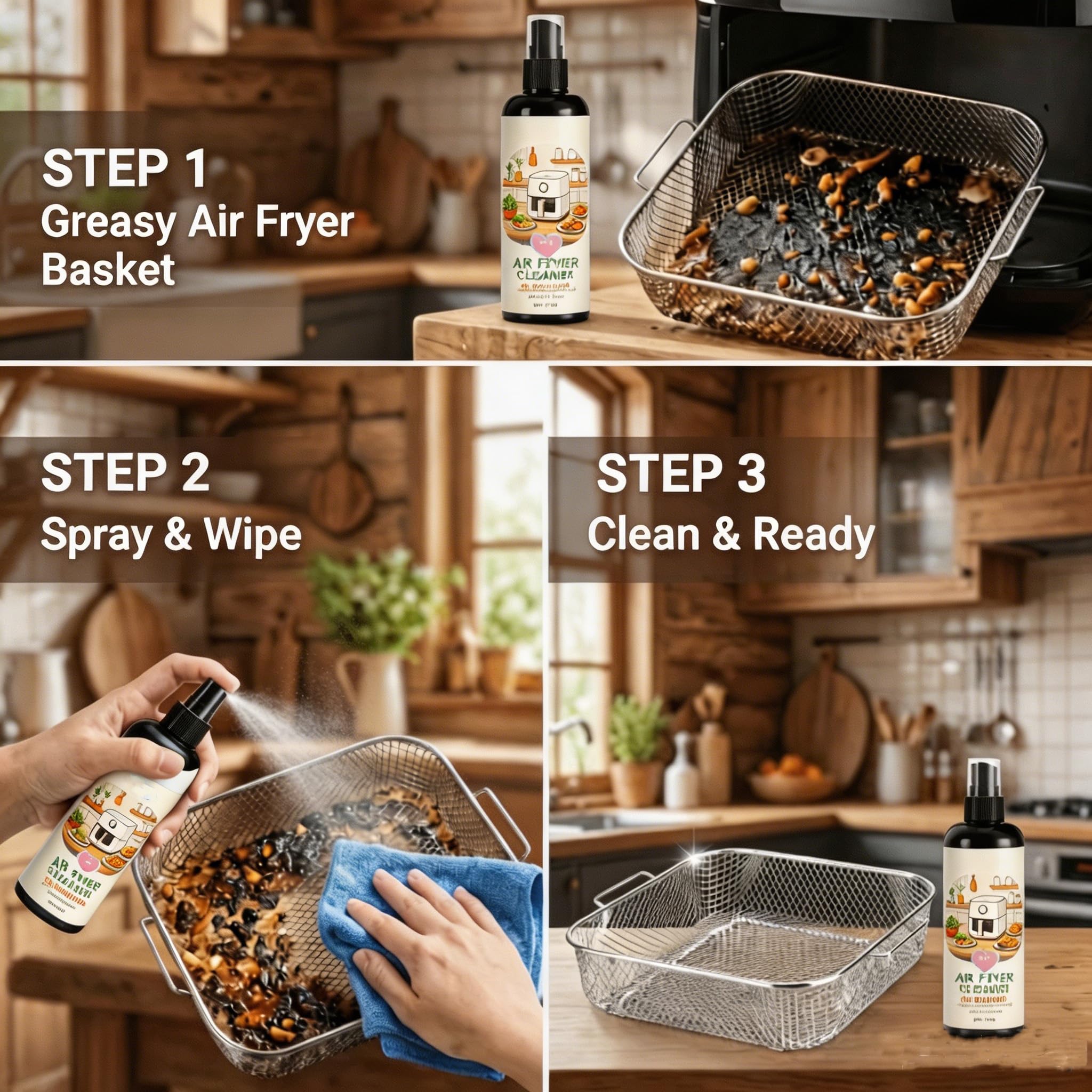 Spray Limpiador para Air Fryer – Desengrasante para Horno y Parrilla (5pcs)