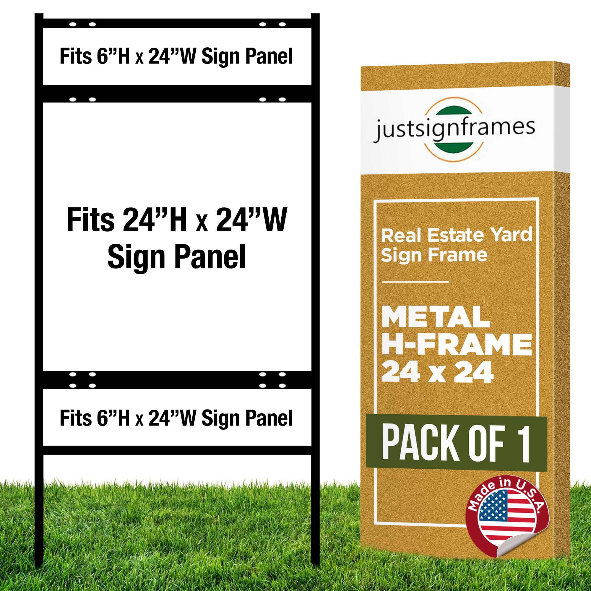 Amazon.com : JustSignFrames Real Estate Metal Yard Sign H-Frame