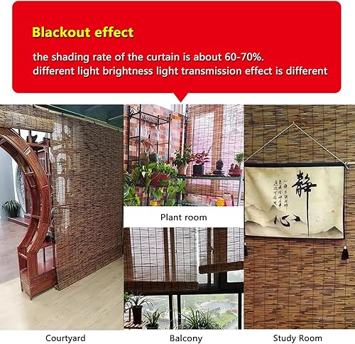 Miniatura 5 de Persianas de bambú para ventanas persianas de bambú para ventanas persianas de madera para ventanas interiores persianas tejidas inalámbricas 22 x