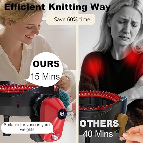 Miniatura 4 de Adaptador eléctrico para máquina de tejer Addi 46, Adaptador automático para máquina de ganchillo, Accesorios para máquina de tejer, Rojo