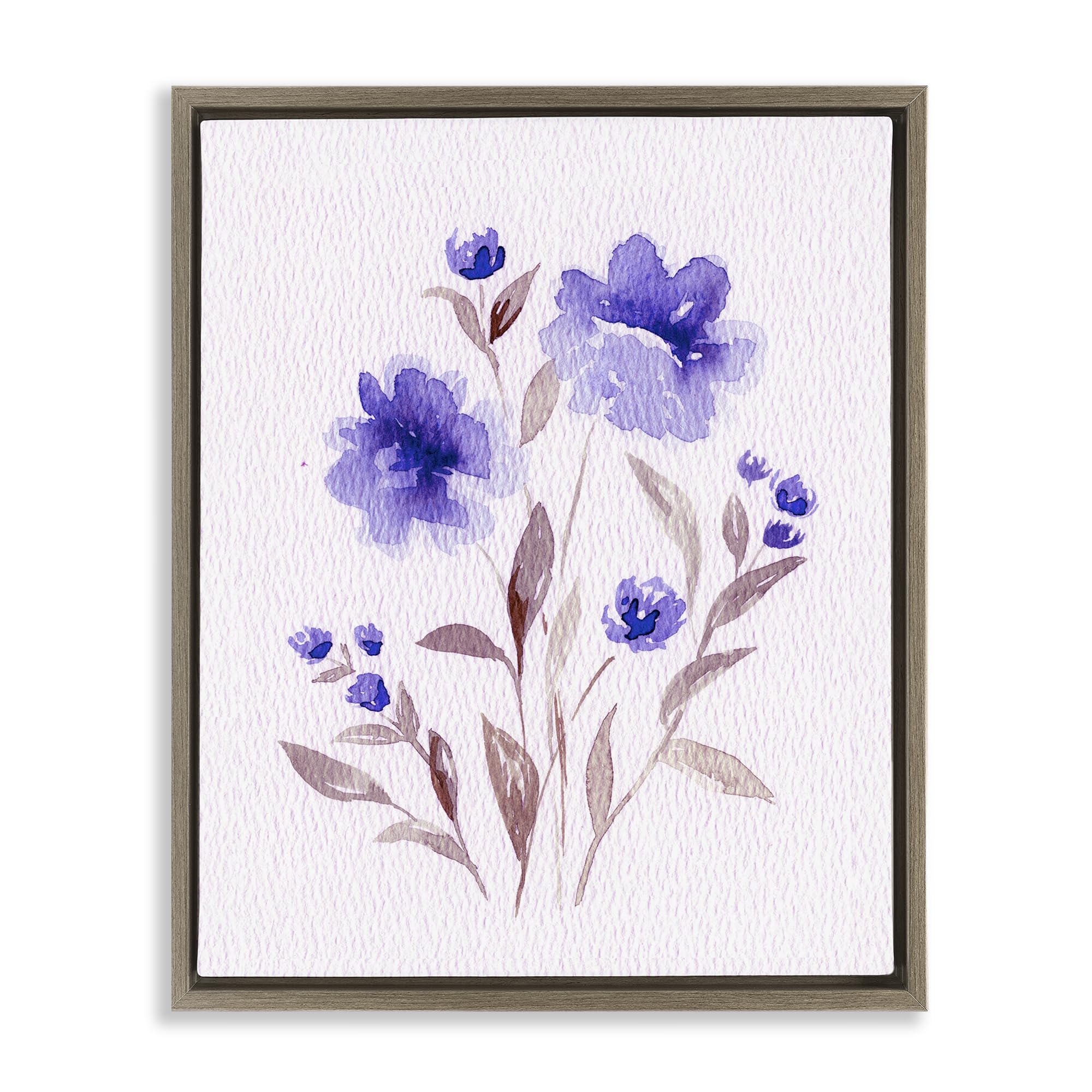 'Blooming Purple Flowers'| Floating Frame Canvas Art