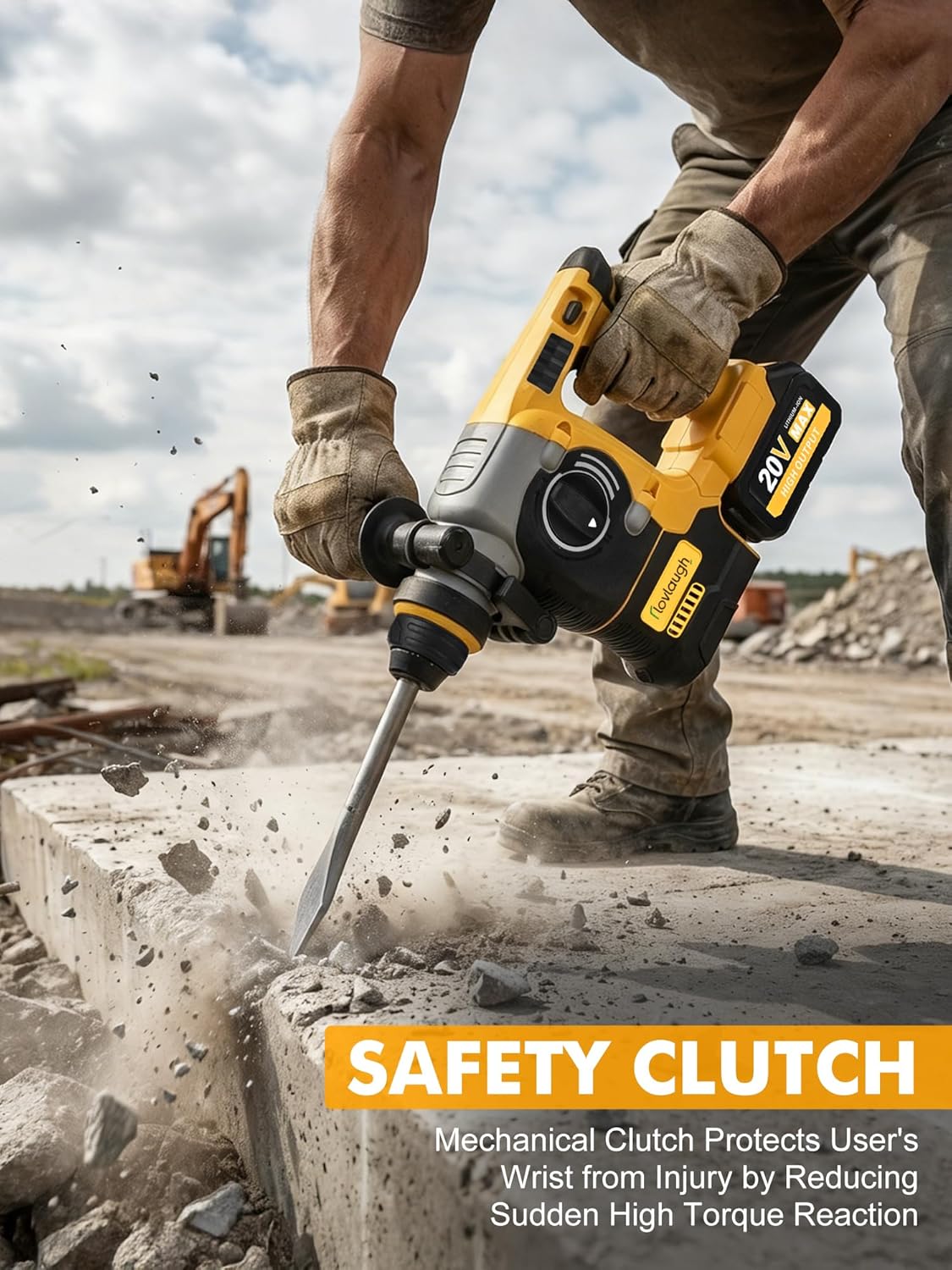 20V MAX SDS Plus Cordless Rotary Hammer Drill with 2 x 4.0Ah Batteries & Charger, 3-Mode Function for Concrete Drilling, Chiseling & Hammer Drilling, Electric Hammer for Masonry, Stone, Brick