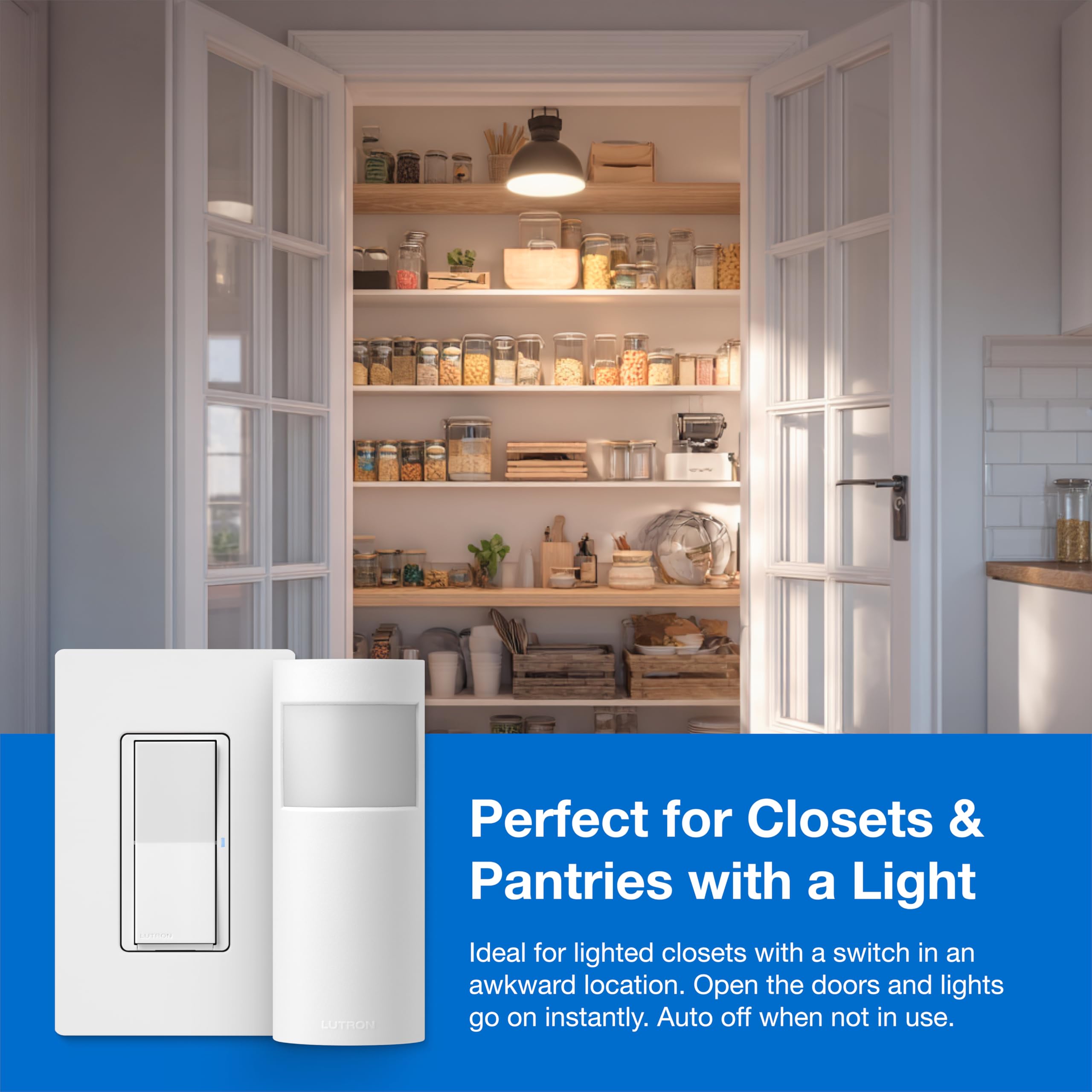 Snapklik.com : Lutron Wireless Motion Sensor And Claro Light Switch For