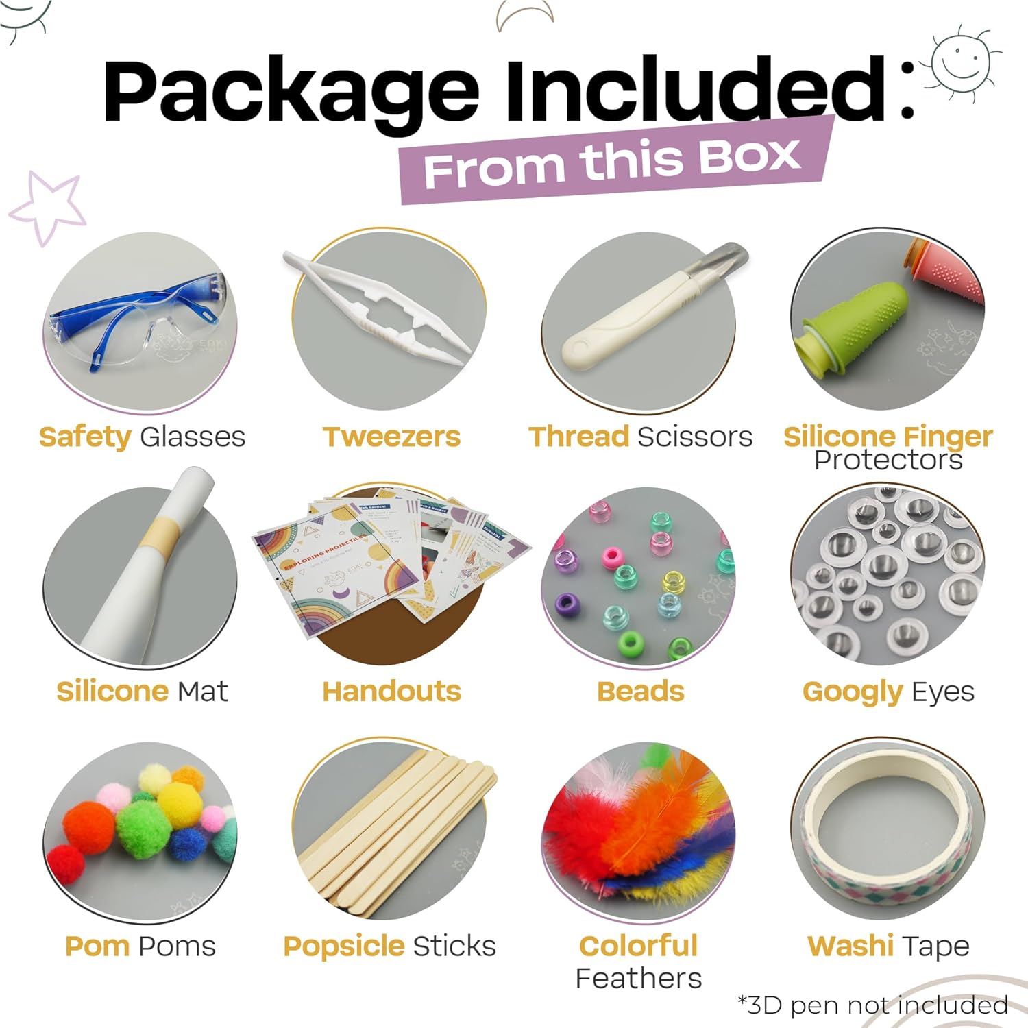 3D Pen STEM Kit - Educational Engineering Activity Guide & Science Curriculum, Rocket Launcher Physics Projects for Kids 8-12, 90+ Pc Material Set (3D Pen Not Included)