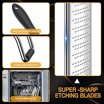 Updated 2021 Version Lemon Zester & Cheese Grater – Premium Stainless Steel - A Sharp Kitchen Tool for Ginger, Garlic...
