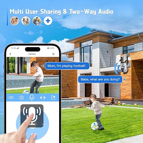 Miniatura 7 de BEENOCAM Cámaras de seguridad solar de 4K8MP inalámbricas para exteriores, doble lente 360 PTZ Cámara solar para exteriores Cámaras inalámbricas