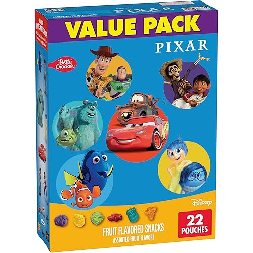 Disney Pixar Snacks con sabor a frutas, bolsas de golosinas, paquete económico, 22 unidades