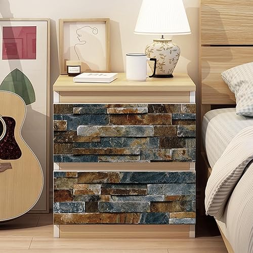 Miniatura 3 de Papel tapiz de ladrillo para despegar y pegar, papel de pared extraíble retro para muebles antiguos, cubierta de papel de contacto, papel tapiz